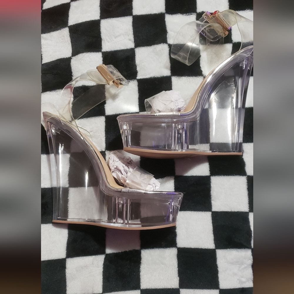 Transparent Wedge Heel Sandals